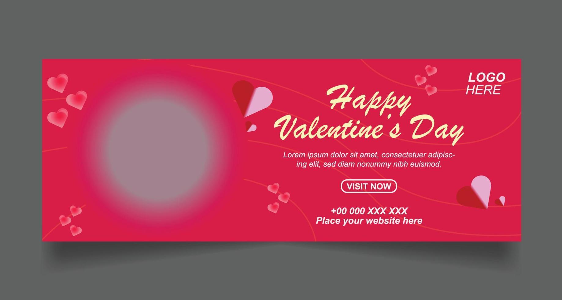 minimalistisches Social-Media-Post-Cover-Banner zum Valentinstag vektor