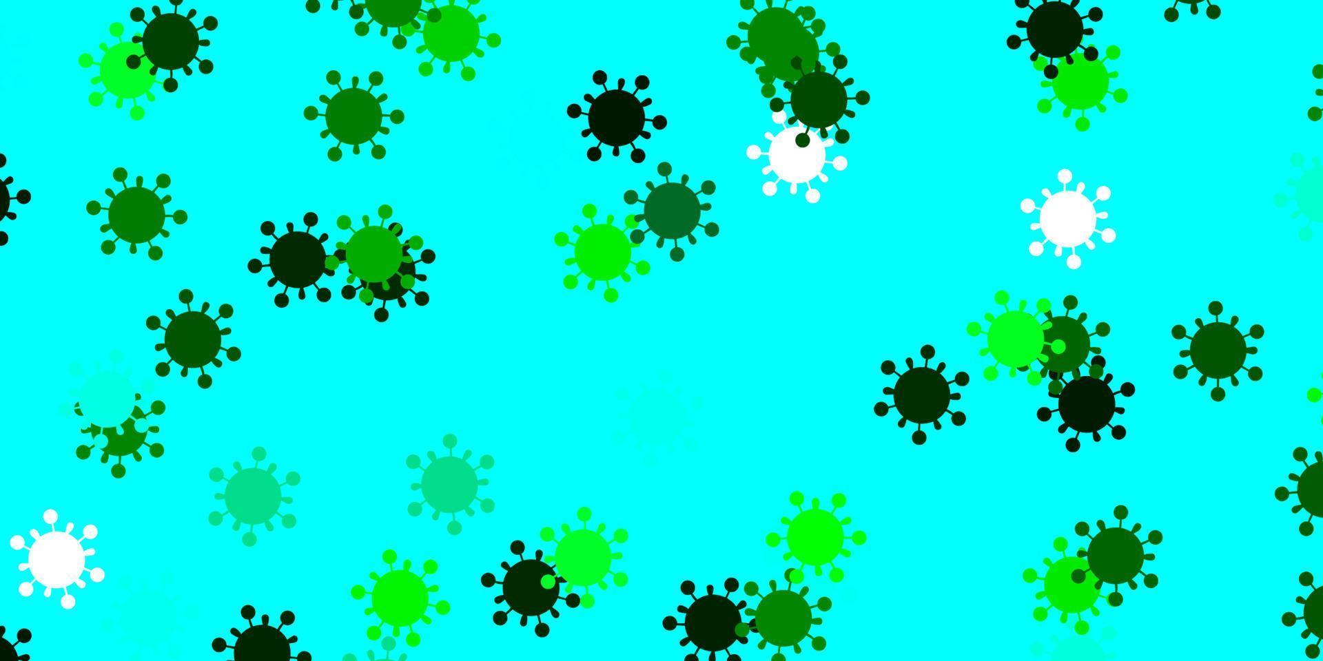 hellblaue, grüne Vektorschablone mit Grippezeichen. vektor