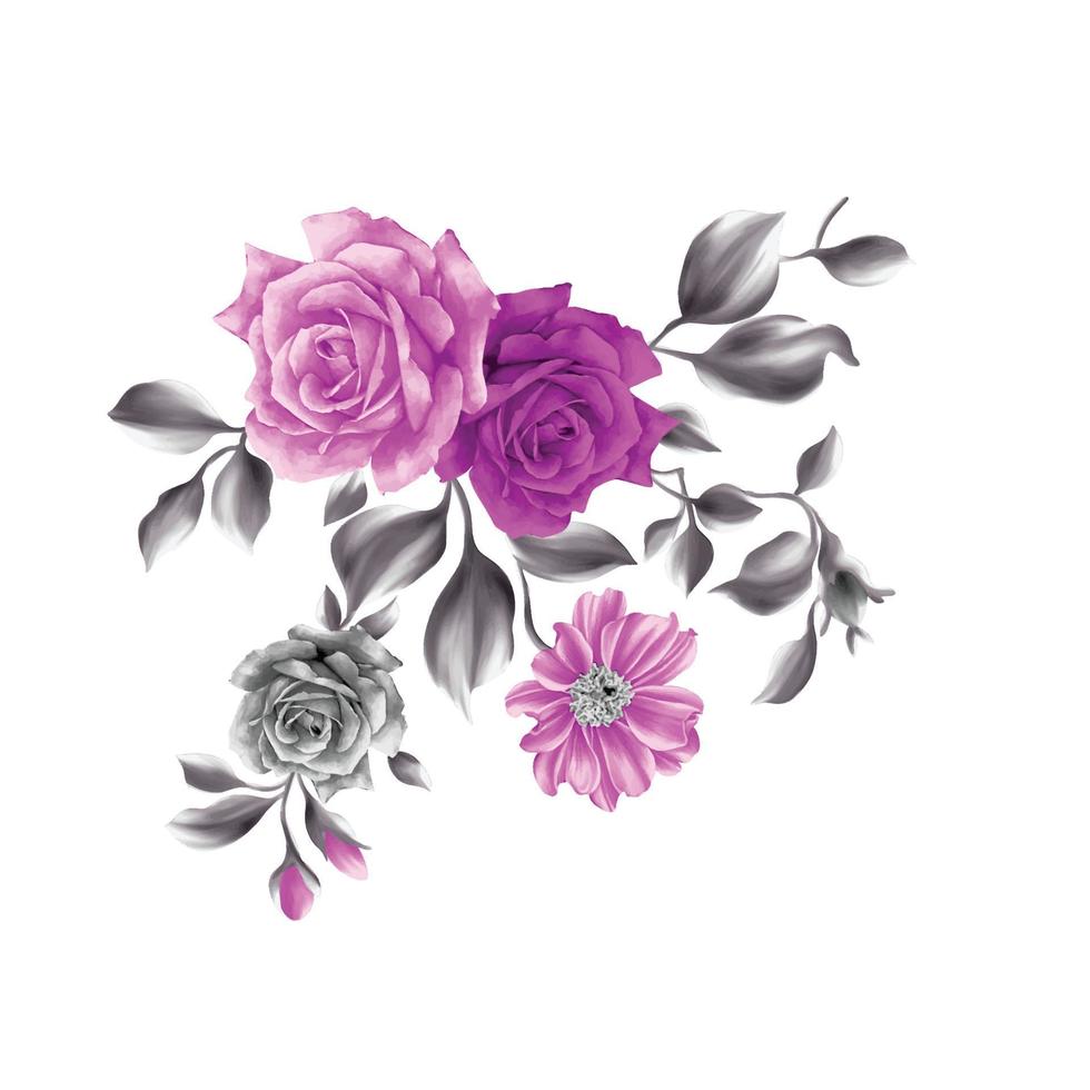 blomma vattenfärg illustration, botanisk blommig bakgrund, dekorativ blomma mönster, digital målad blomma, blomma mönster för textil- design, blomma buketter, blommiga bröllop inbjudan mall. vektor
