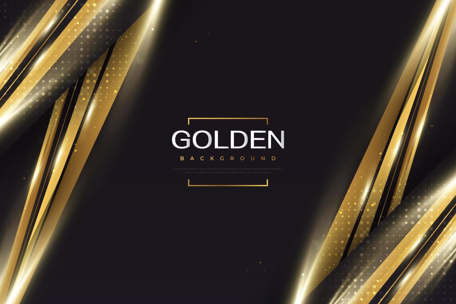 luxuriöser und eleganter schwarz-goldener hintergrund mit goldenem licht und papierschnittstil. kann für Auszeichnungen, Banner, Karten, Nominierungen, Zeremonien, formelle Einladungen oder Zertifikate verwendet werden vektor