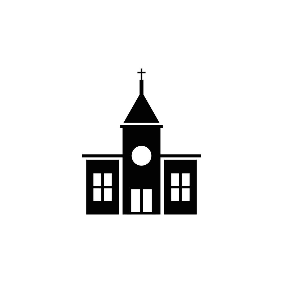 kyrka byggnad logotyp design vektor