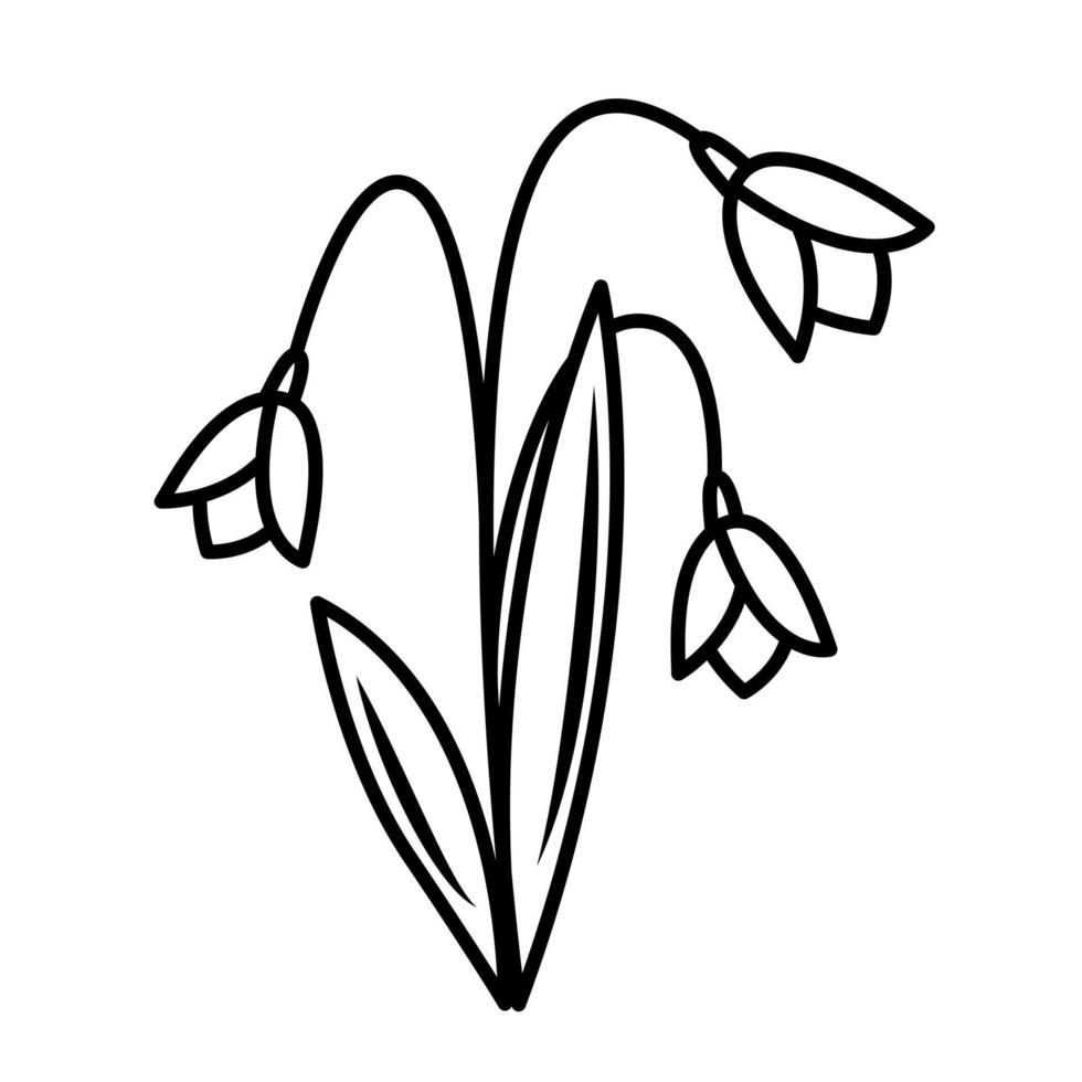 Vektorzeichnung einer Frühlingsblume im Doodle-Stil. Vintage Blume, Vorlage, Hochzeitskarte, Einladung, Grußkarte, Poster, Postkarte. vektor