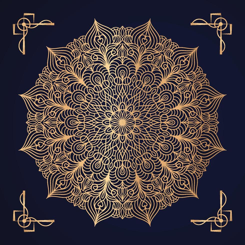 Luxus-Mandala-Arabeskenmuster im arabischen islamischen Oststil goldenes dekoratives Mandala-Design mit Arabeskenmuster im arabischen islamischen Oststil. vektor