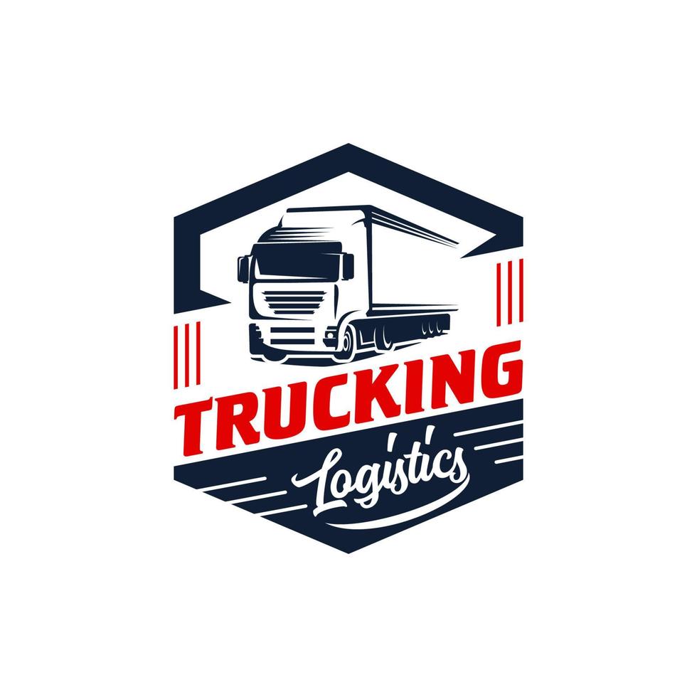 lastbil logistisk logotyp design på vit bakgrund vektor