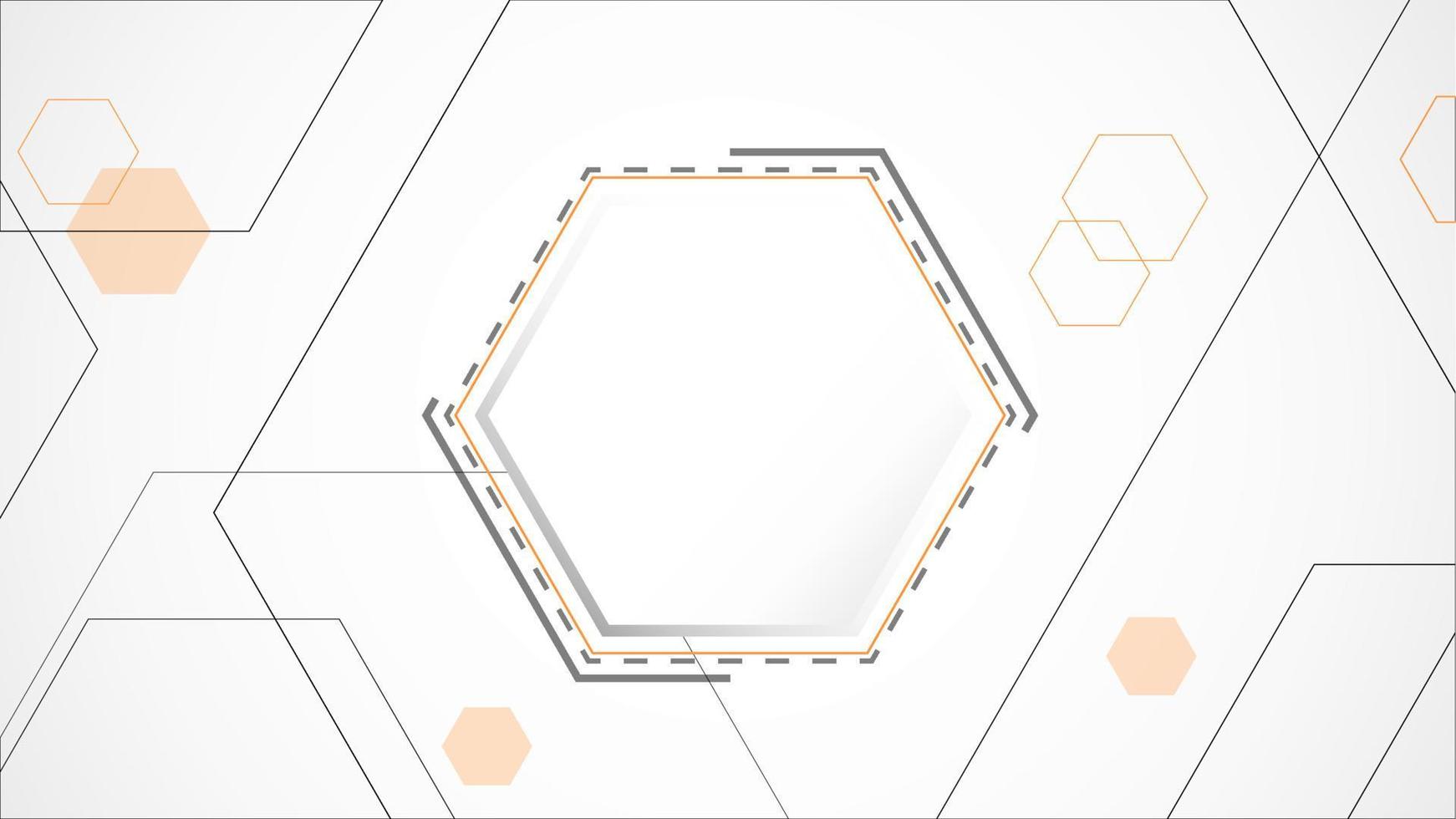 weiß grau Polygon Technologie Hintergrund abstrakt. technologie mit digitaler linienfarbe grau, orange, punkt, hallo-tech, vektor. Polygon technologisch für Web-Banner, Hintergrund, Objekt. vektor