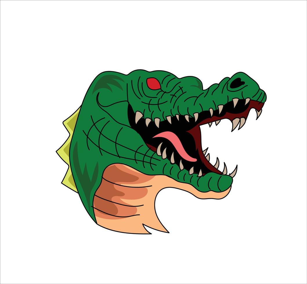 krokodil maskot logotyp vektor illustration på vit bakgrund
