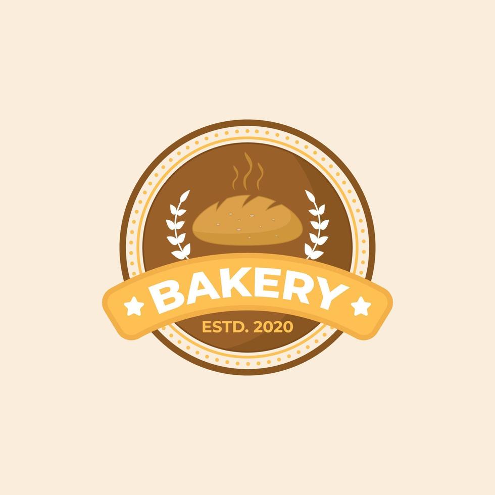 Bäckerei-Abzeichen-Logo-Design im Vintage-Stil vektor