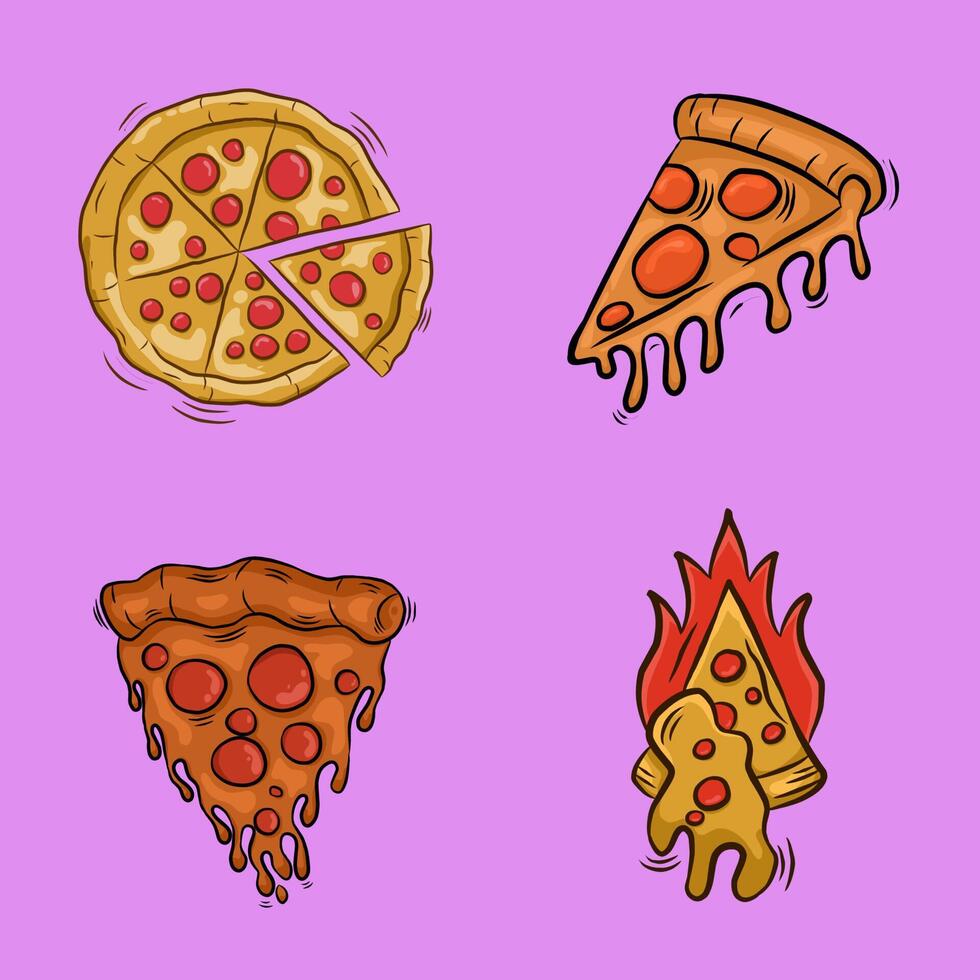 Pizza-Illustrationsvektor. kann für Symbol verwenden vektor