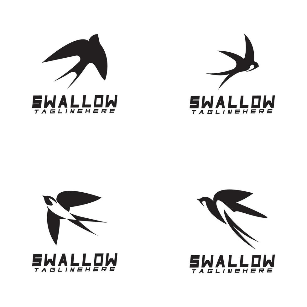 Logo schlucken. Silhouette Schwalbe fliegender Logovektor isolierter weißer Hintergrund vektor
