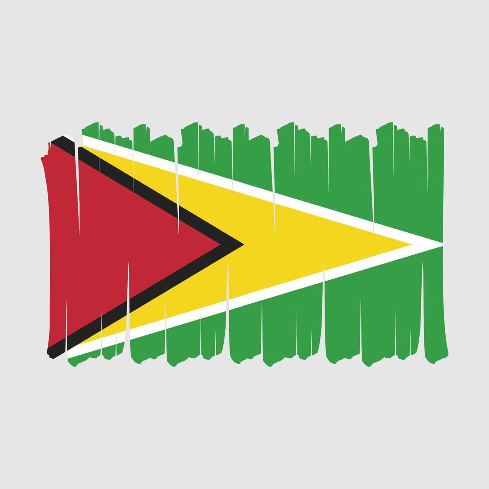 Guyana Flaggenpinsel vektor