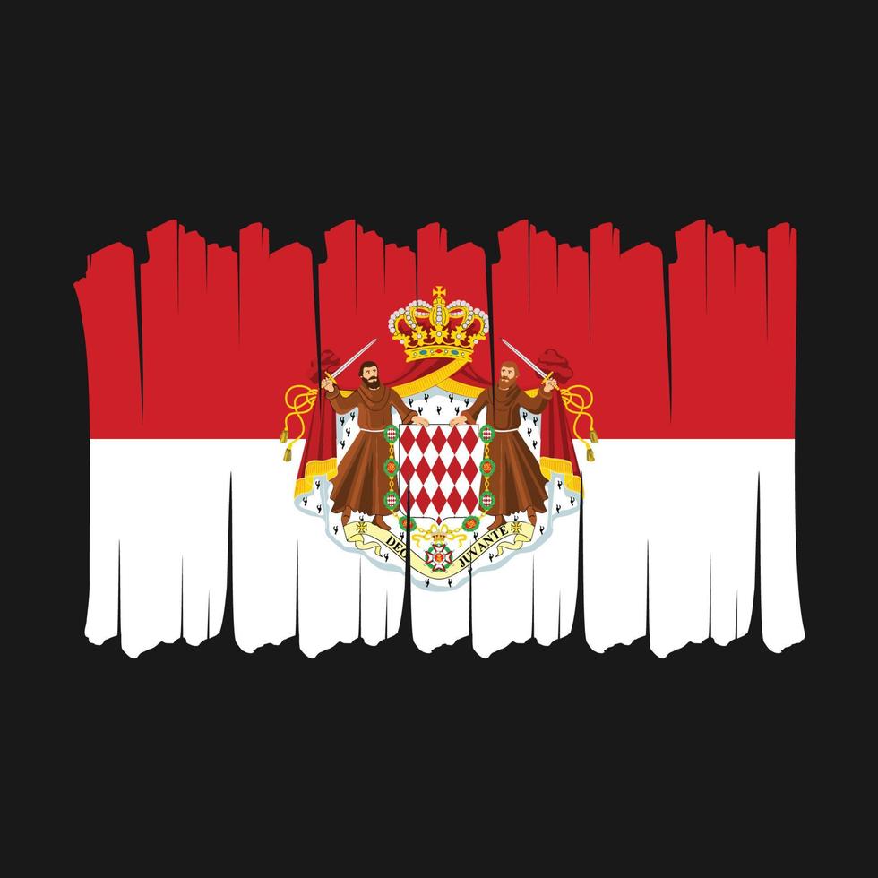 Bürste für Monaco-Flagge vektor