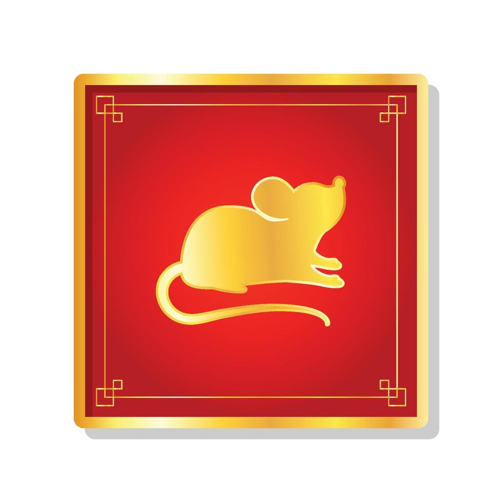 Jahr der Rattentapete. Frohes neues chinesisches Plakat. Rattensymbol. Logo Design. vektor