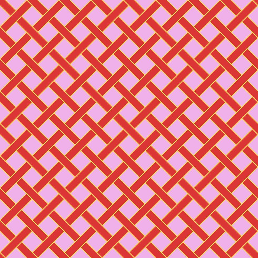 sömlös mönster vävd linje röd och gul rosa bakgrund. vektor