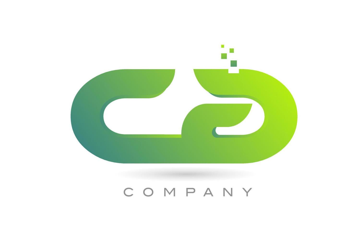 fogade ca alfabet brev logotyp ikon kombination design med prickar och grön Färg. kreativ mall för företag och företag vektor