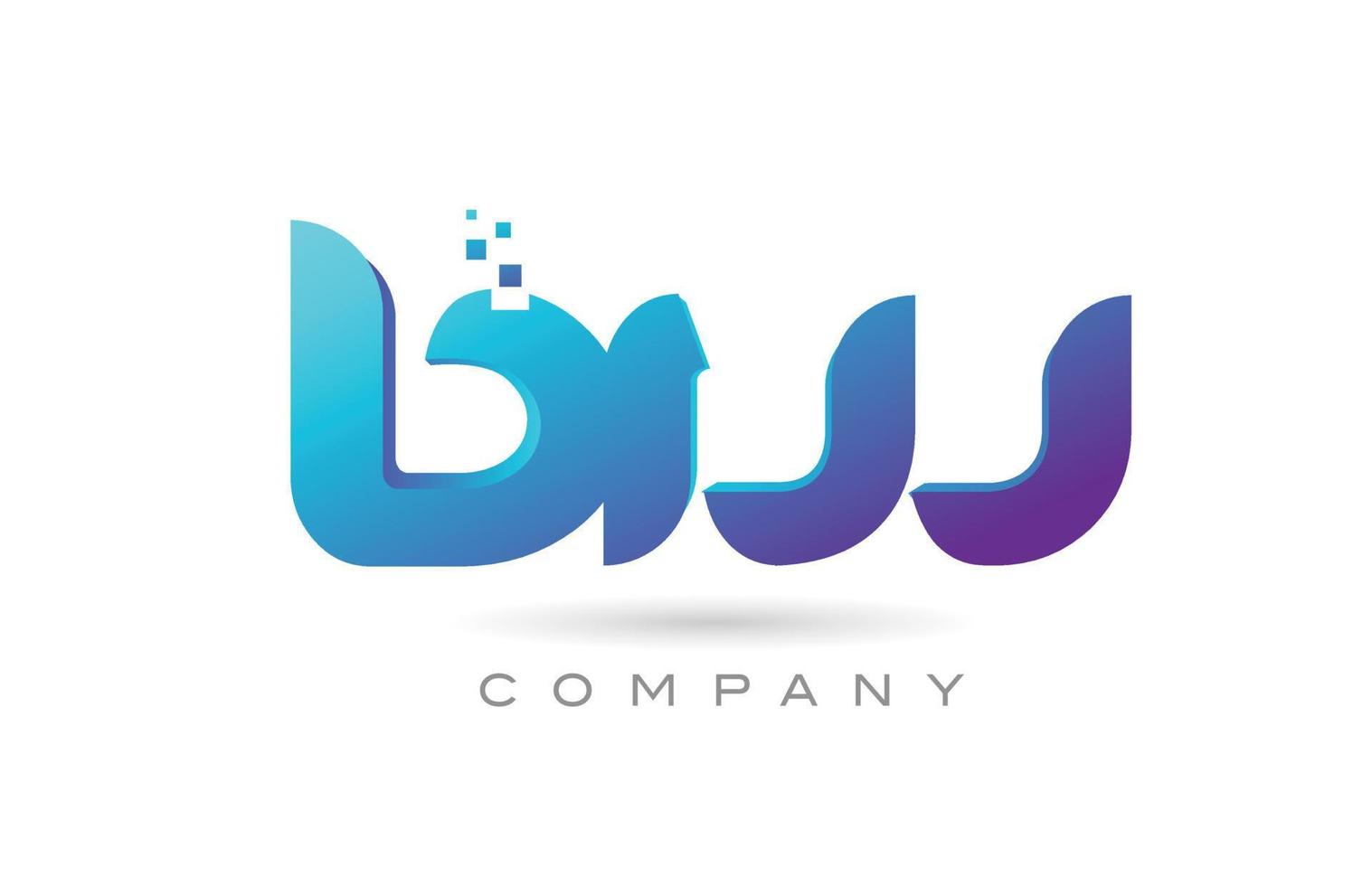 bw alfabet brev logotyp ikon kombination design. kreativ mall för företag och företag vektor