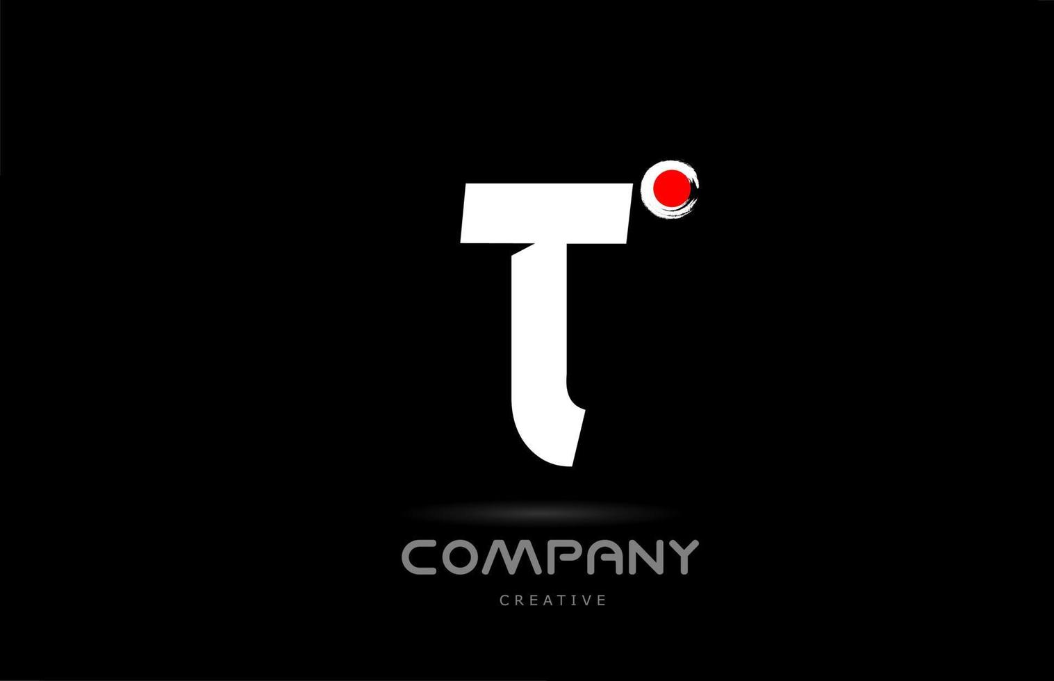 t svart och vit alfabet brev logotyp ikon design med japansk stil text. kreativ mall för företag och företag vektor