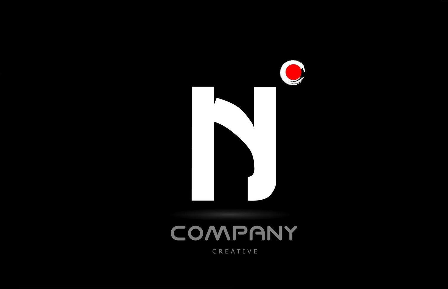n Schwarz-Weiß-Alphabet-Buchstaben-Logo-Icon-Design mit Schrift im japanischen Stil. kreative vorlage für geschäft und unternehmen vektor