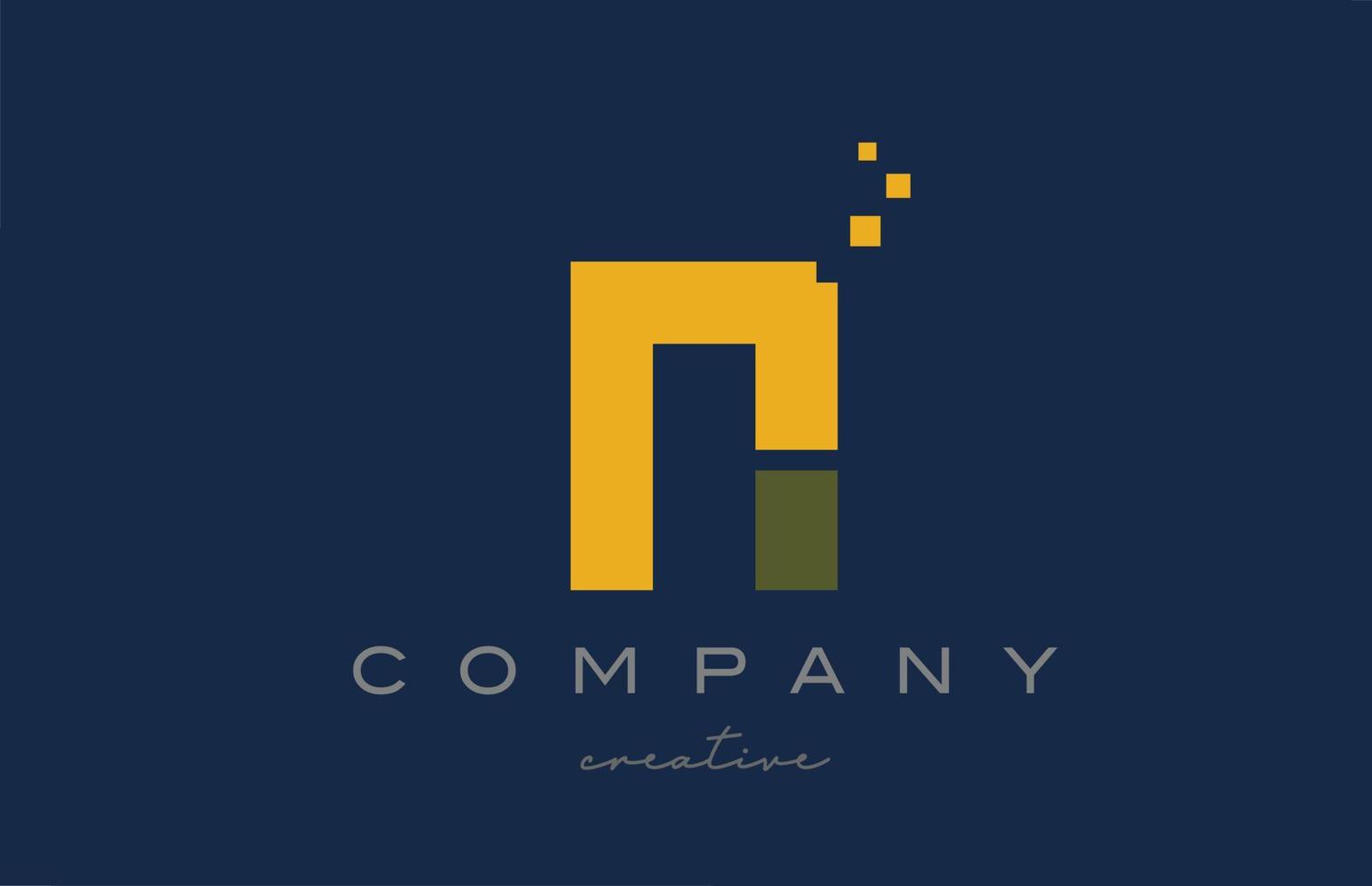 gelbe punkte n alphabet buchstabe logo symbol design. Vorlagendesign für Unternehmen oder Unternehmen vektor