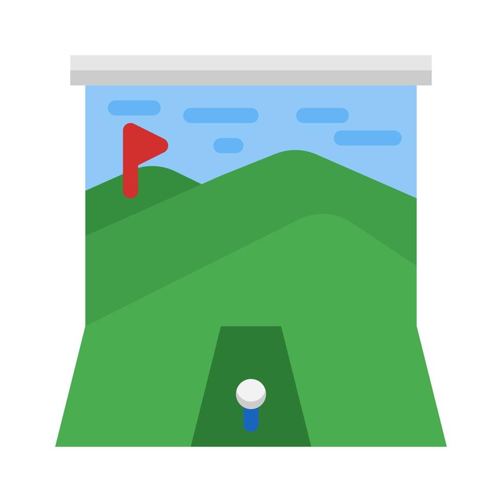 Golf-Projektor-Symbol im flachen Stil Vektor