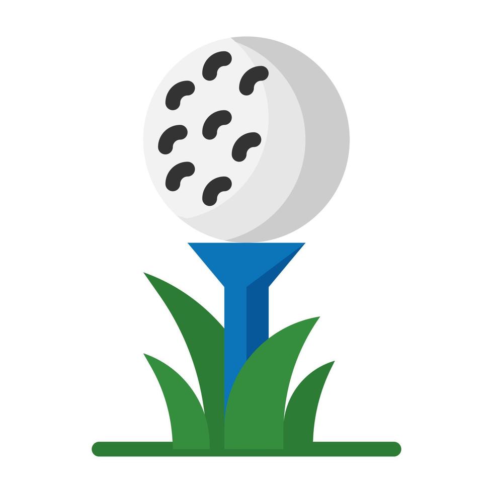 Golfball, Golfausrüstungsikone im flachen Artvektor vektor