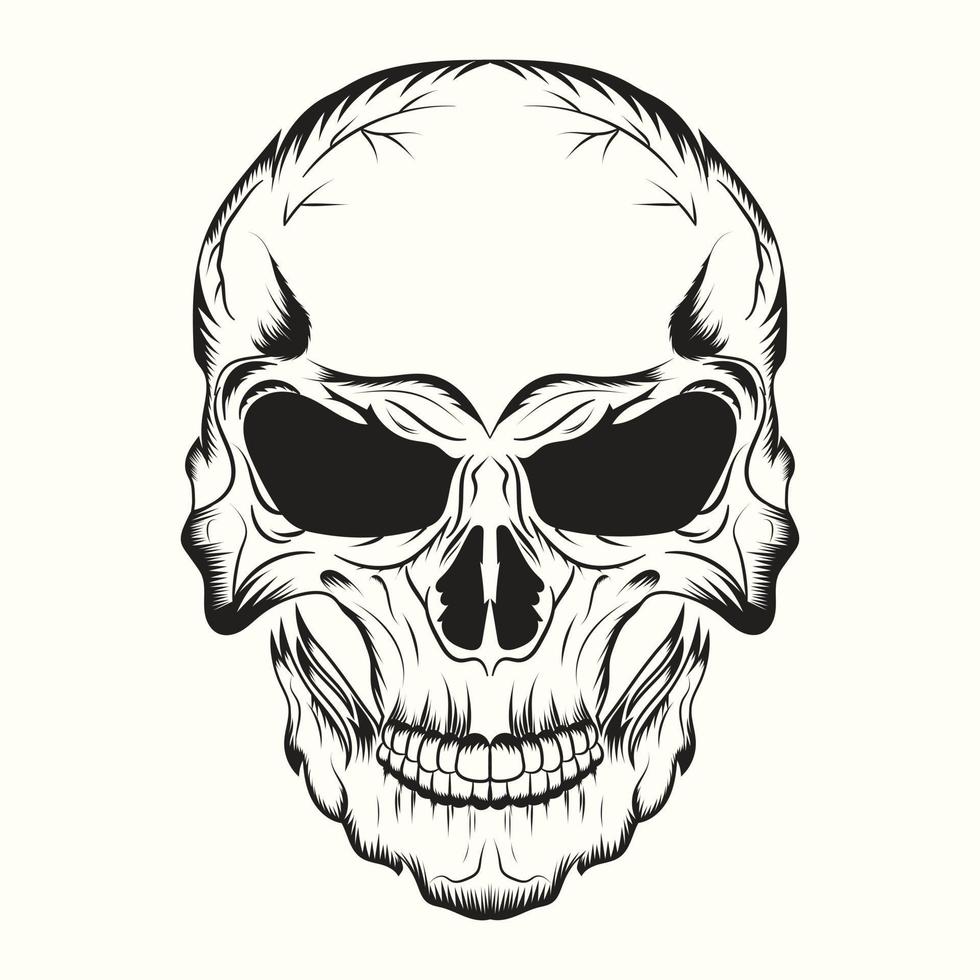 Totenkopf-Vintage-Stil. Vektor-Illustration. vektor