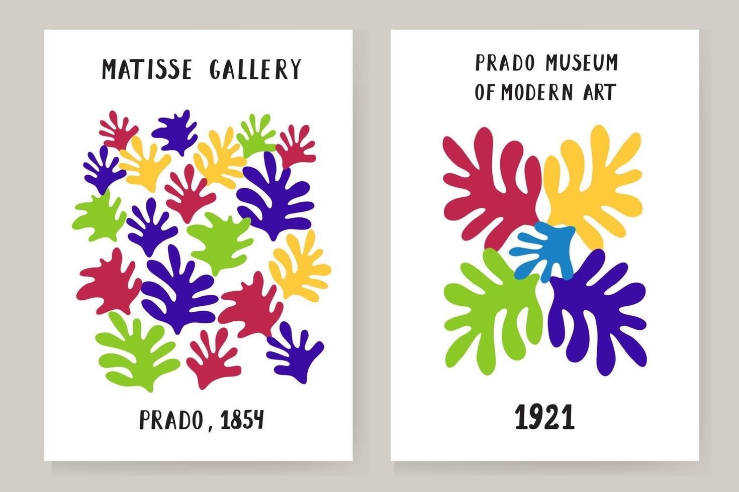 ett abstrakt uppsättning av matisse posters skildrar ett abstrakt ansikte och geometrisk former. estetisk samtida konst, illustration, vektor, affisch, vykort. vektor