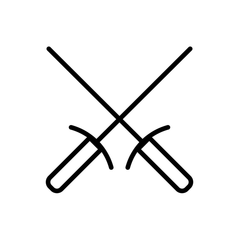Duell-Symbollinie isoliert auf weißem Hintergrund. schwarzes, flaches, dünnes Symbol im modernen Umrissstil. Lineares Symbol und bearbeitbarer Strich. einfache und pixelgenaue strichvektorillustration vektor