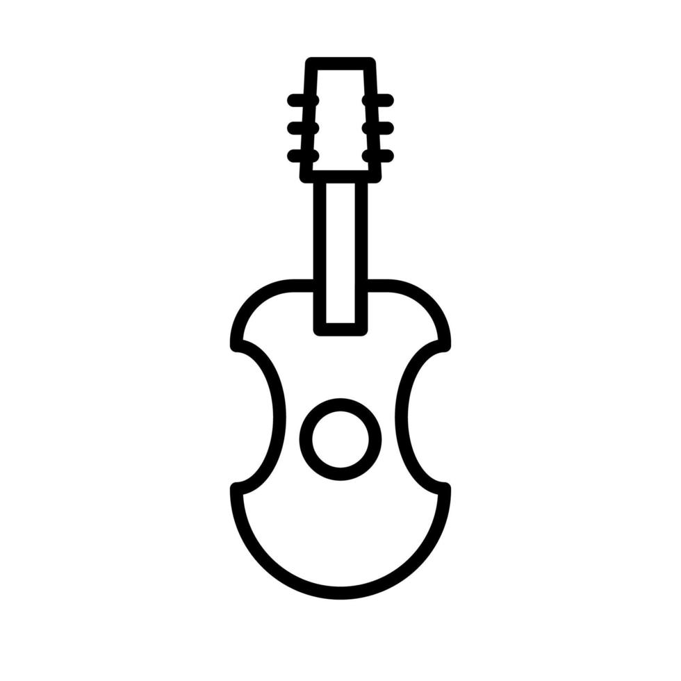 gitarr ikon linje isolerat på vit bakgrund. svart platt tunn ikon på modern översikt stil. linjär symbol och redigerbar stroke. enkel och pixel perfekt stroke vektor illustration