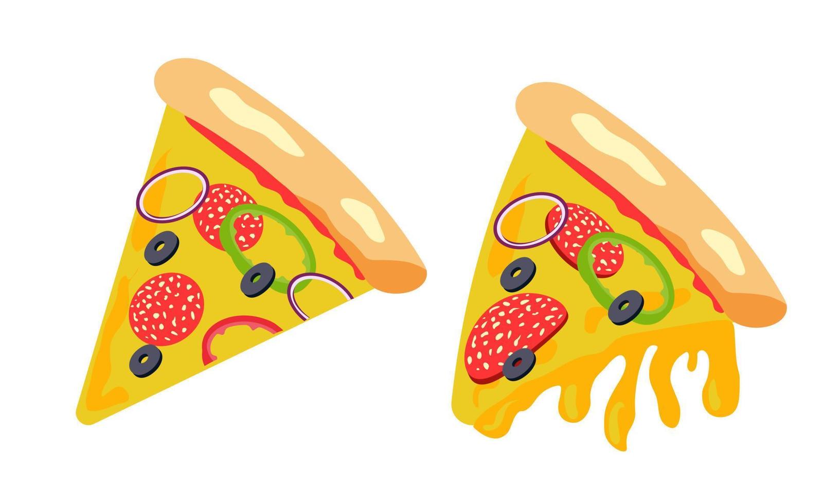 retlig pepperoni pizza. snabb mat illustration. vektor eps10