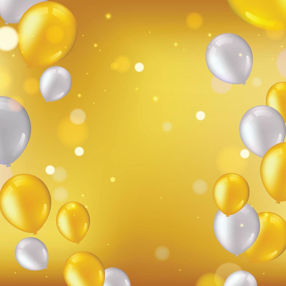 gold-weißer ballonhintergrund vektor