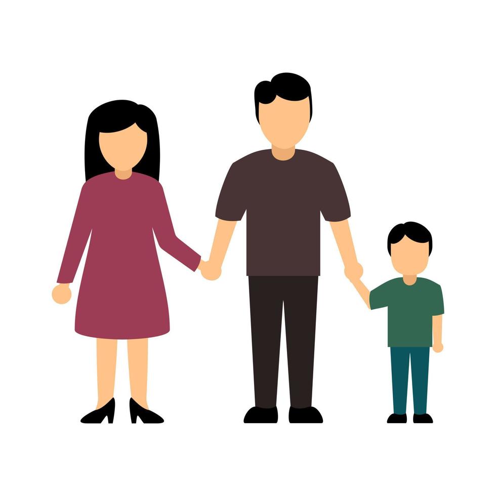 Familiensymbol. Vater, Mutter und Sohn. flaches Design. Vektor-Illustration vektor