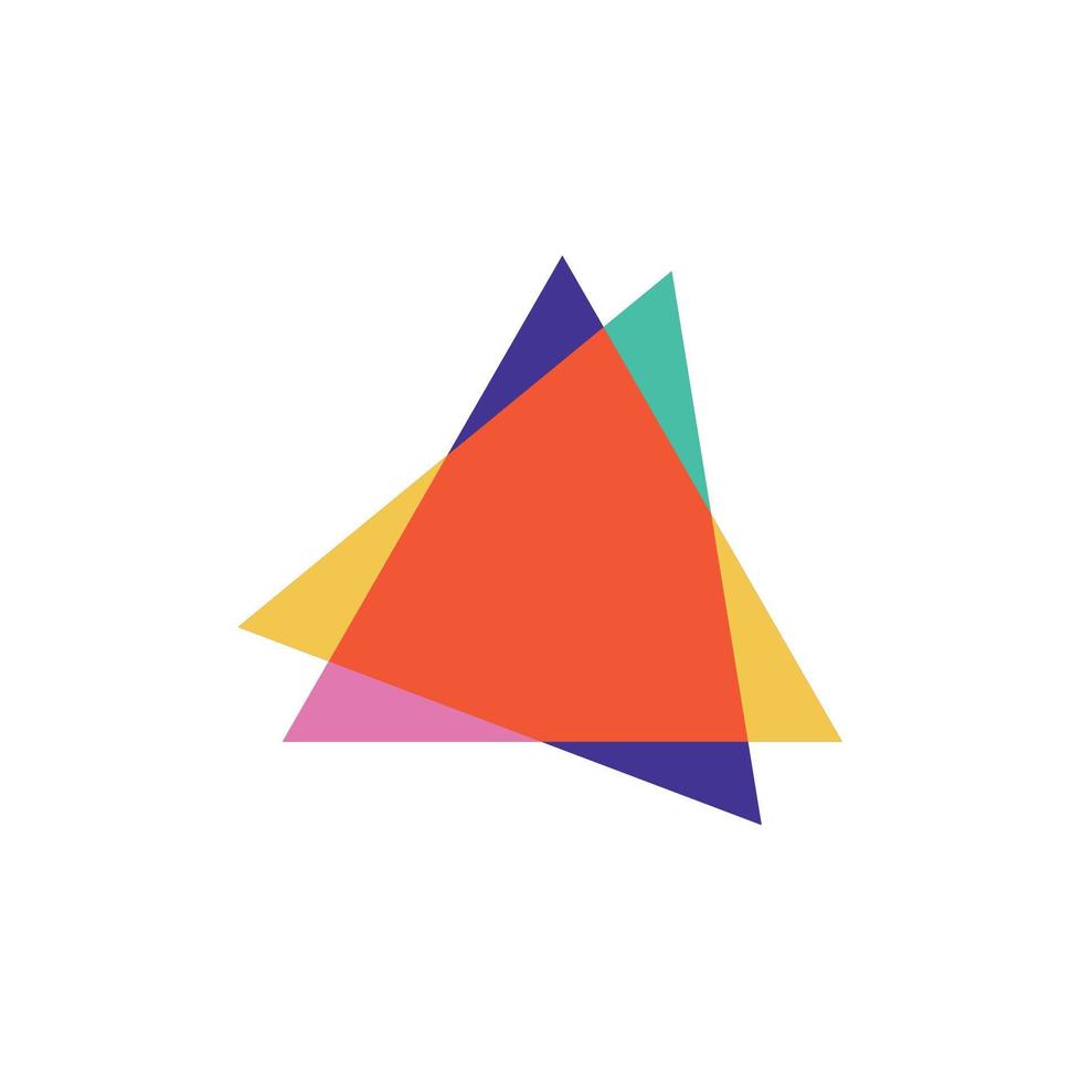 flerfärgad överlappande trianglar vektor logotyp. logotyp för varumärke, produkt, händelse, företag, industri, och företag.