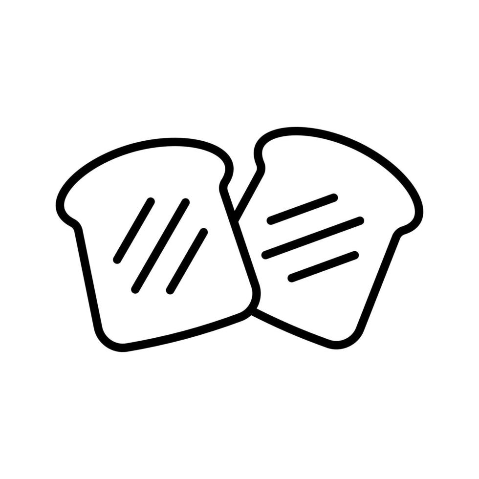 Toastbrot, geschnittenes Brot-Symbol im Linienstil-Design isoliert auf weißem Hintergrund. editierbarer Strich. vektor