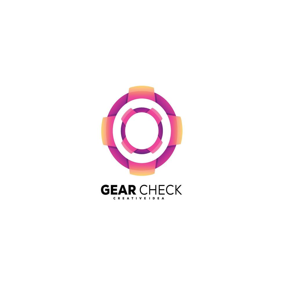 Farbige Design-Ikone des Gang-Check-Logos vektor