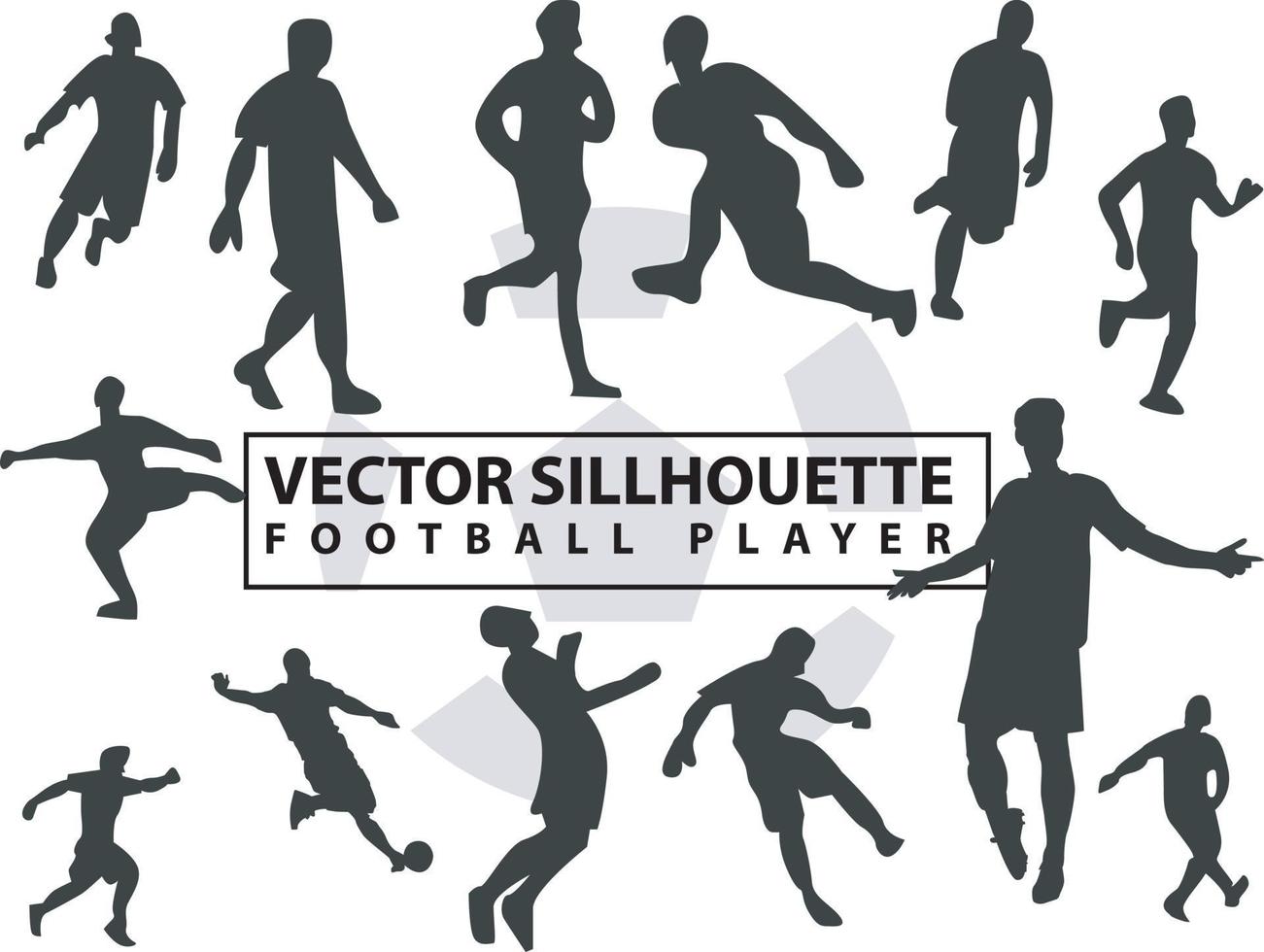 Flacher Illustrationsvektor stellte Leute sillhouette Fußballspieler mit unterschiedlichem Stil, Fußballspieler, Sport, Tritt, Lauf, Sprung lokalisiert auf weißem Hintergrund ein vektor