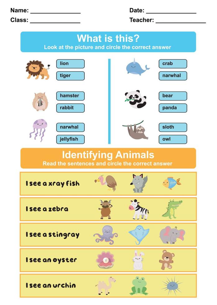 Finde die richtige Antwort und kreise sie ein. Aktivitätsblatt für Kinder im Vorschulalter. pädagogisches druckblatt zum lernen über tiere. Vektor-Illustration. vektor