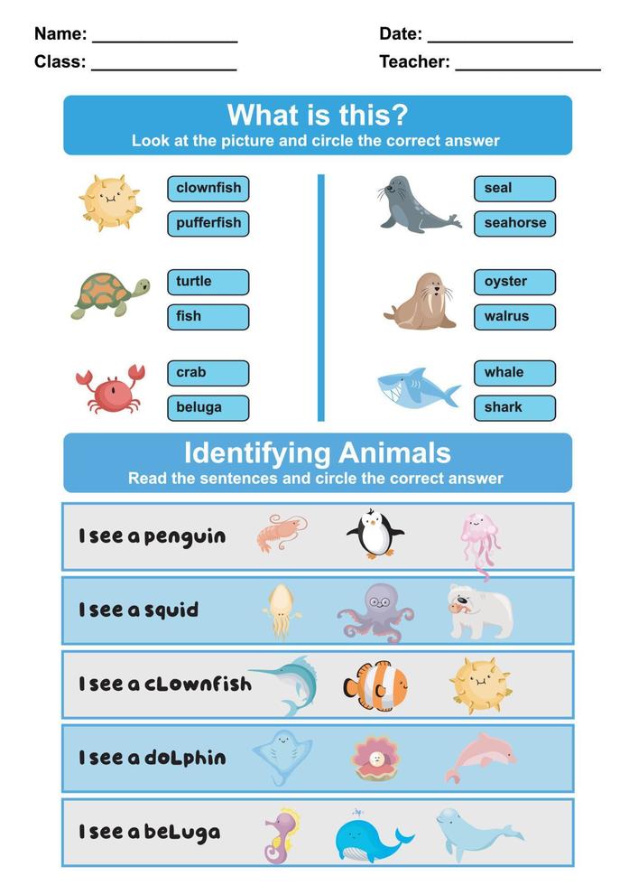 Finde die richtige Antwort und kreise sie ein. Aktivitätsblatt für Kinder im Vorschulalter. pädagogisches druckblatt zum lernen über tiere. Vektor-Illustration. vektor