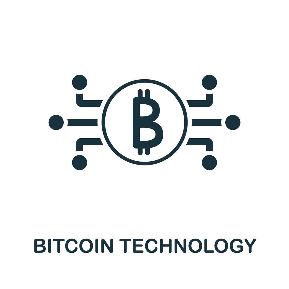 Bitcoin-Technologie-Symbol. einfache Illustration aus der Sammlung der Fintech-Industrie. kreatives Bitcoin-Technologie-Symbol für Webdesign, Vorlagen, Infografiken und mehr vektor