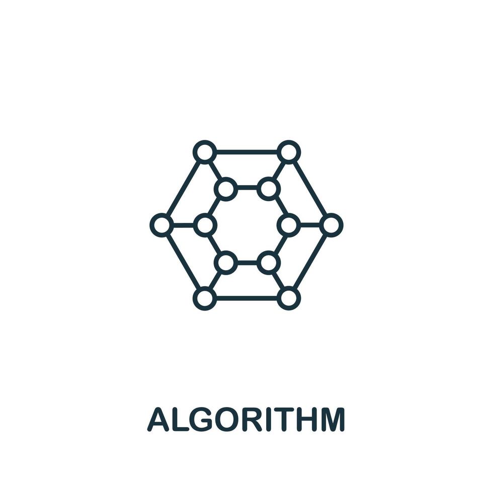 algorithmus-symbol aus der sammlung für maschinelles lernen. einfaches Linienalgorithmus-Symbol für Vorlagen, Webdesign und Infografiken vektor