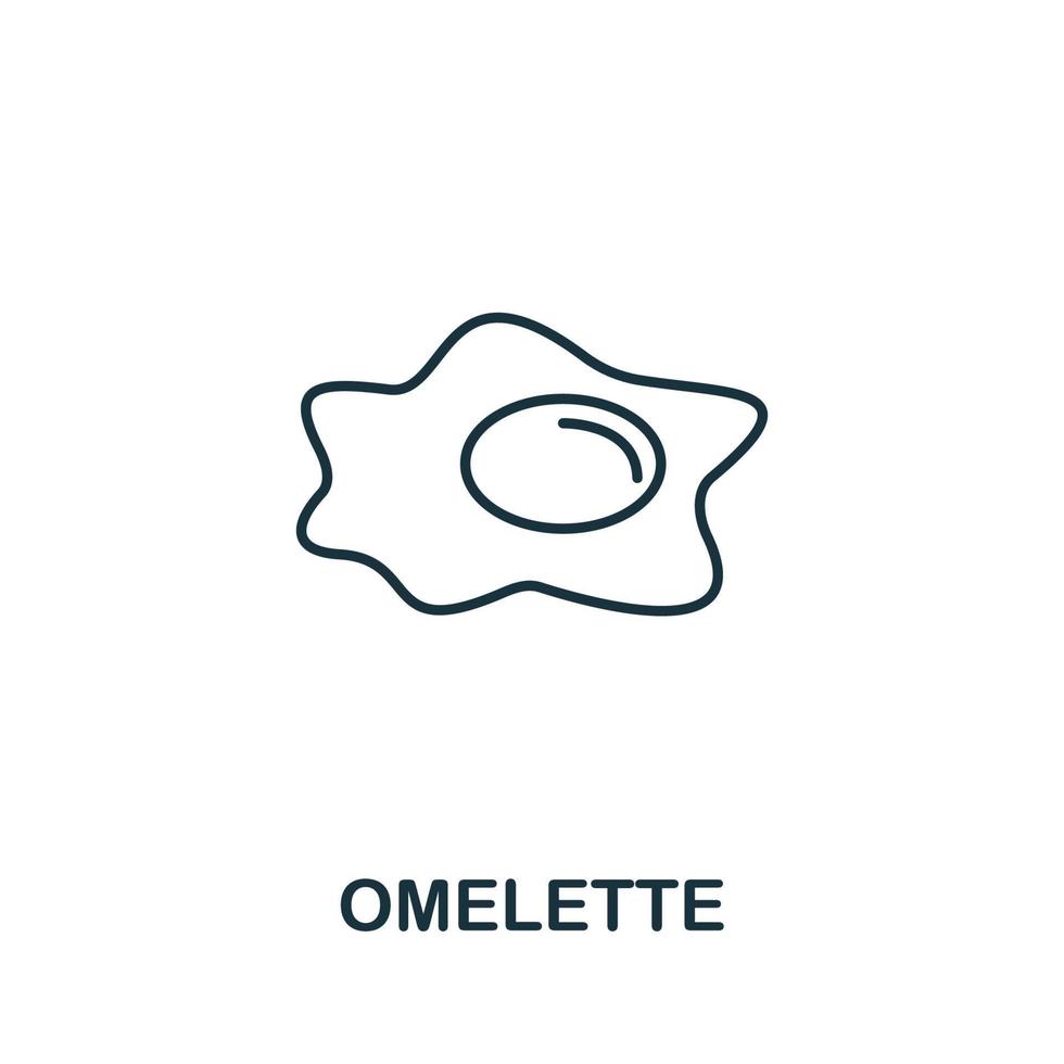 Omelette-Symbol aus der Fastfood-Sammlung. einfaches Linienelement-Omelettsymbol für Vorlagen, Webdesign und Infografiken vektor