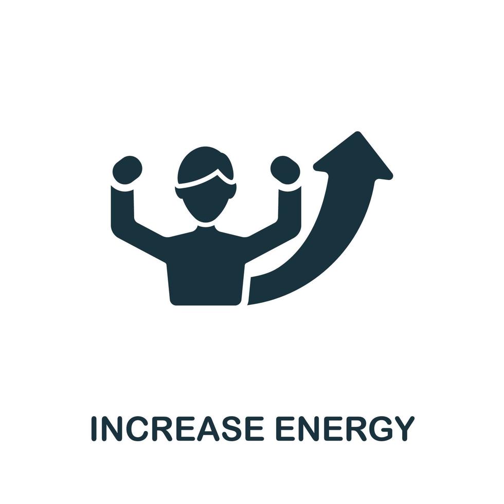 Energiesymbol erhöhen. einfache illustration aus der gesunden lebensstilsammlung. Symbol für kreative Erhöhung der Energie für Webdesign, Vorlagen vektor