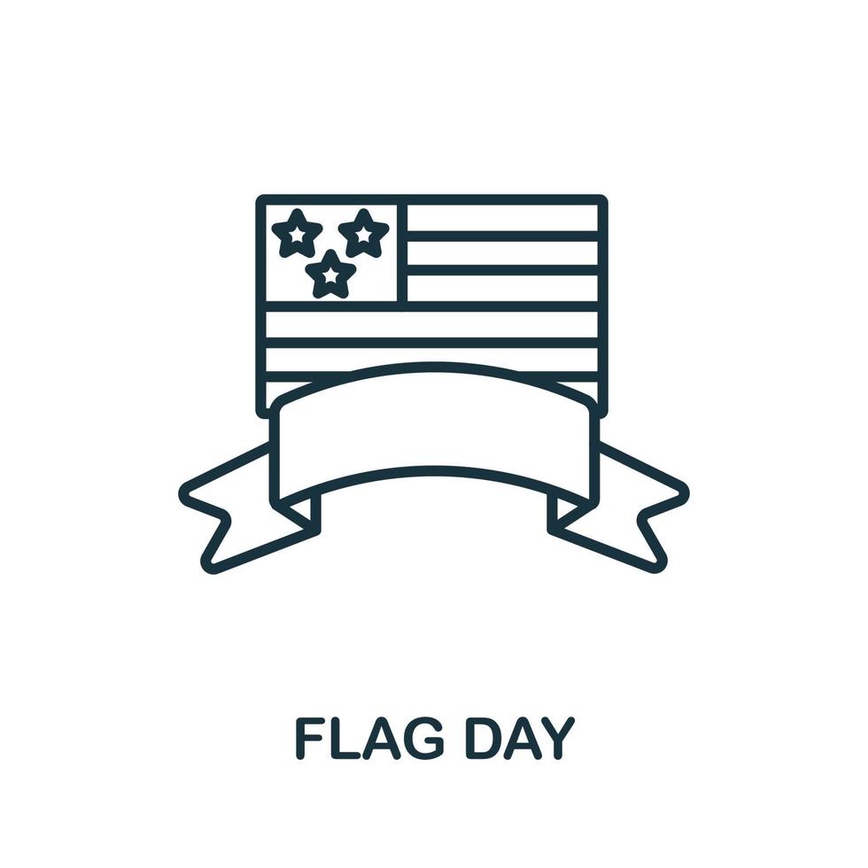Flaggentag-Symbol aus der Feiertagskollektion. einfaches Liniensymbol für den Tag der Flagge für Vorlagen, Webdesign und Infografiken vektor