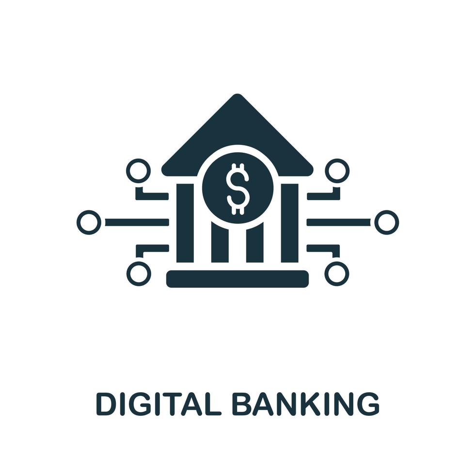 digital bank ikon. enkel illustration från fintech industri samling. kreativ digital bank ikon för webb design, mallar, infographics och Mer vektor