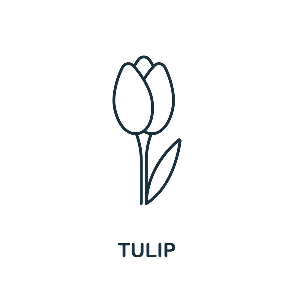 Tulpensymbol aus der Gartensammlung. einfaches Linientulpensymbol für Vorlagen, Webdesign und Infografiken vektor