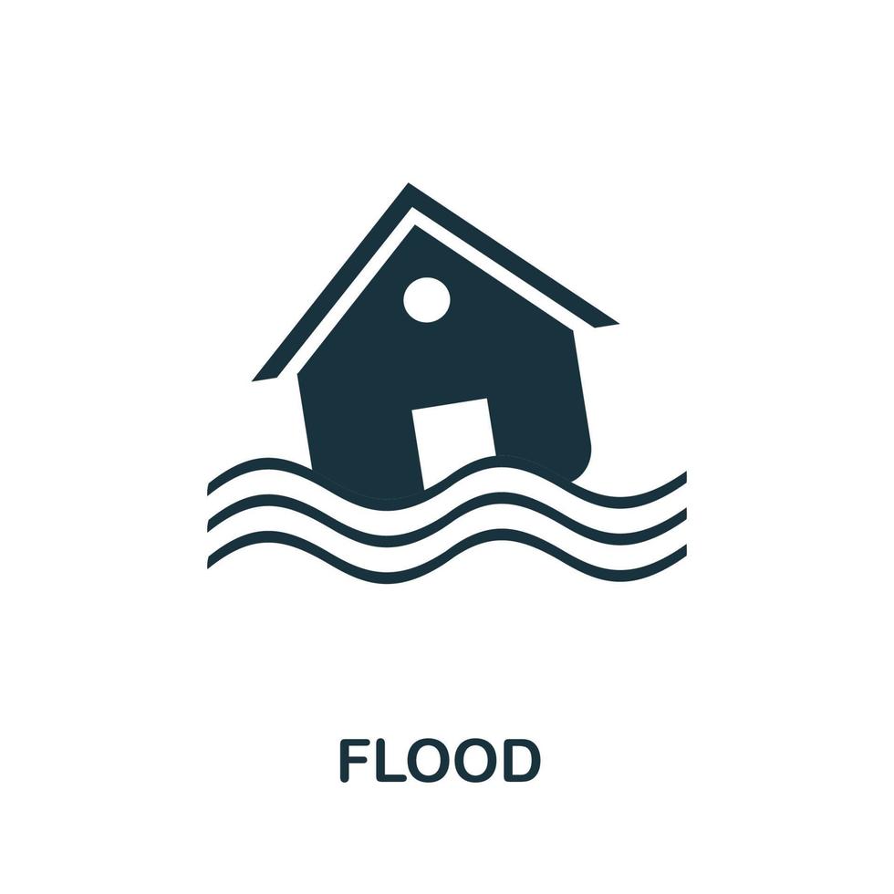 Hochwasser-Symbol. einfaches Element aus der Sammlung der globalen Erwärmung. kreatives Flutsymbol für Webdesign, Vorlagen, Infografiken und mehr vektor