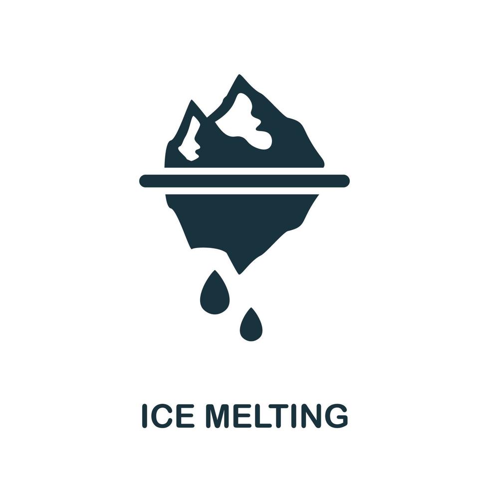 Eisschmelzsymbol. einfaches Element aus der Sammlung der globalen Erwärmung. kreatives Eisschmelzsymbol für Webdesign, Vorlagen, Infografiken und mehr vektor