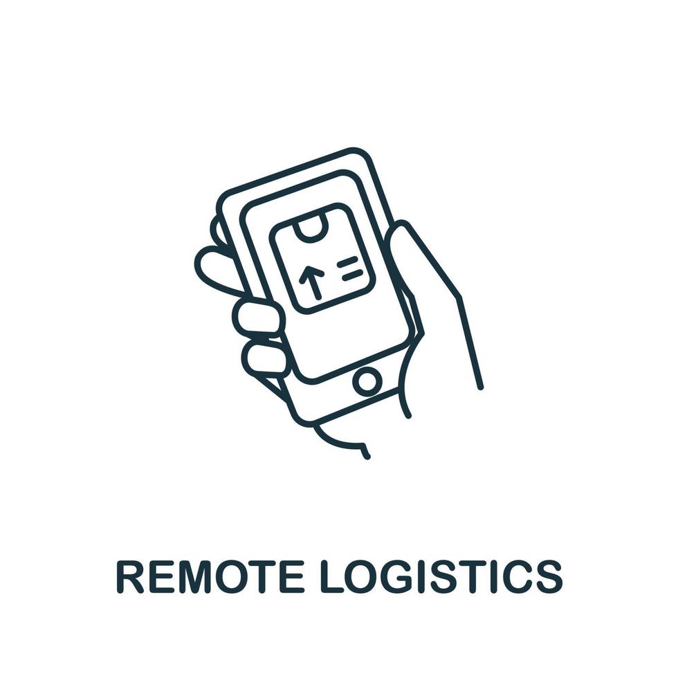 Remote-Logistik-Symbol aus der Industrie 4.0-Sammlung. einfaches Linienelement Fernlogistiksymbol für Vorlagen, Webdesign und Infografiken vektor