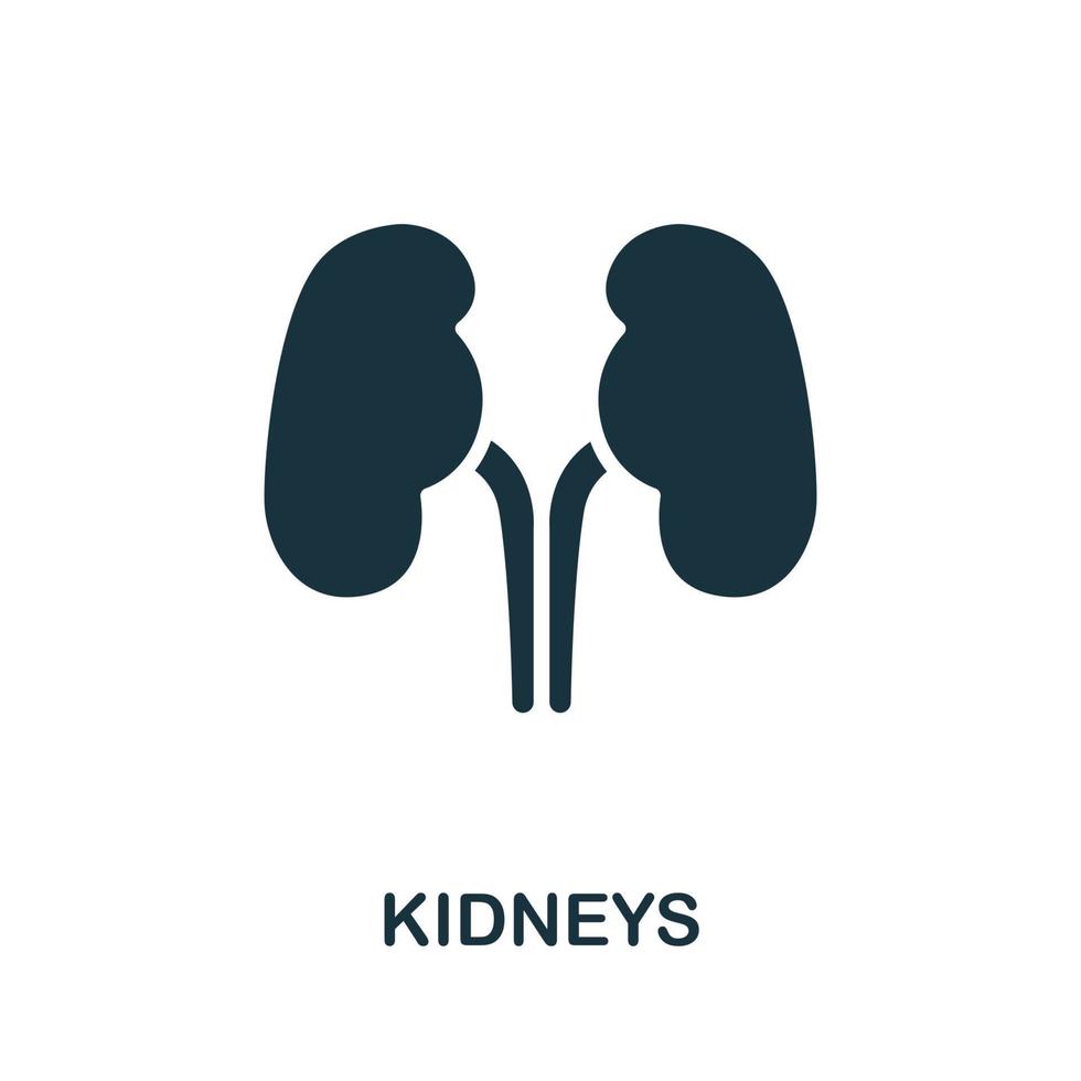 Nieren-Symbol. einfaches Element aus der Sammlung innerer Organe. kreatives Nierensymbol für Webdesign, Vorlagen, Infografiken und mehr vektor