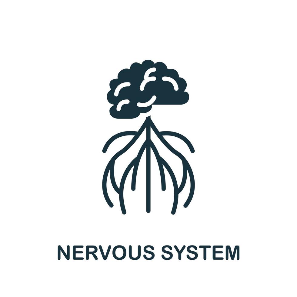 nervös systemet ikon. enkel element från inre organ samling. kreativ nervös systemet ikon för webb design, mallar, infographics och Mer vektor