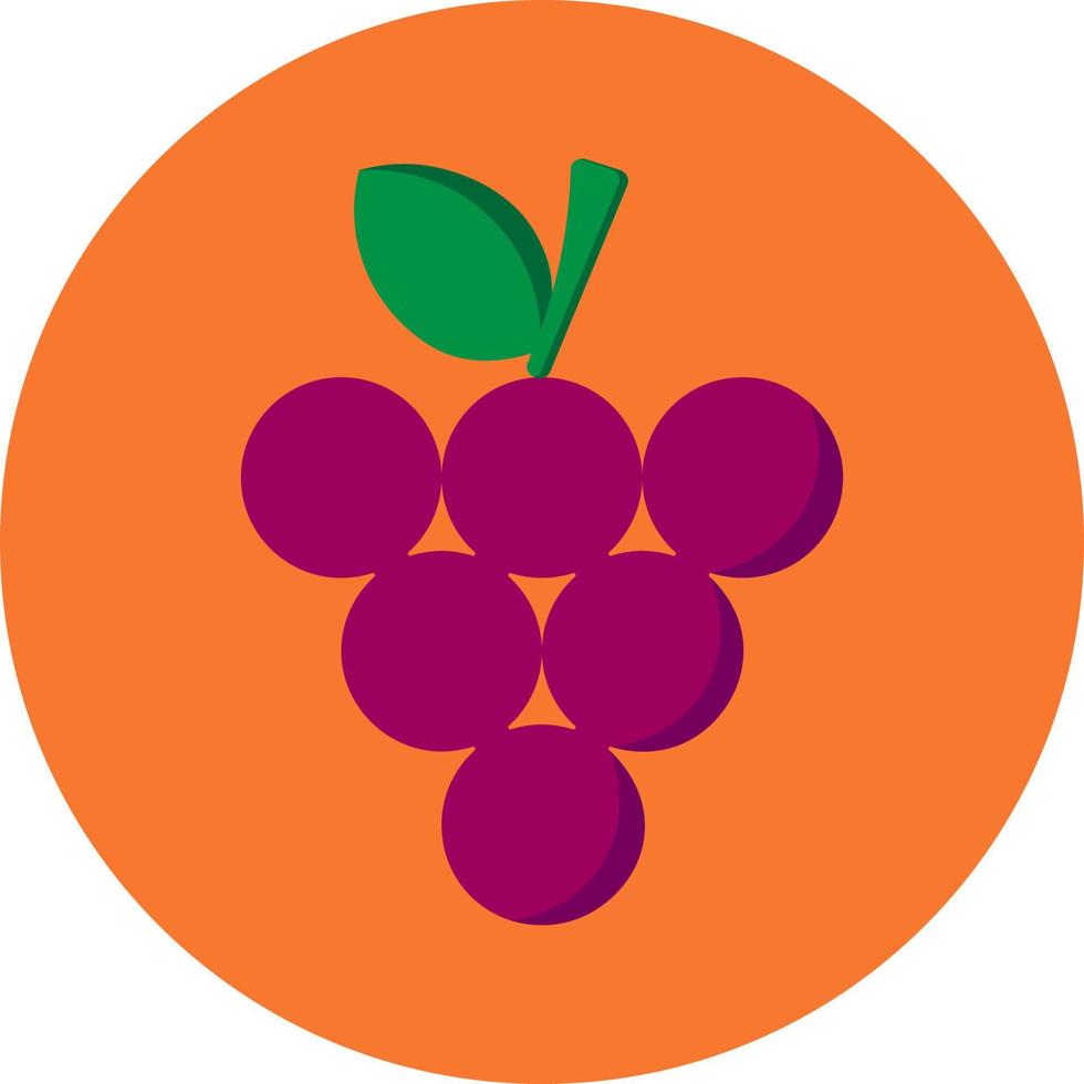 vindruvor frukt platt ikon vektor